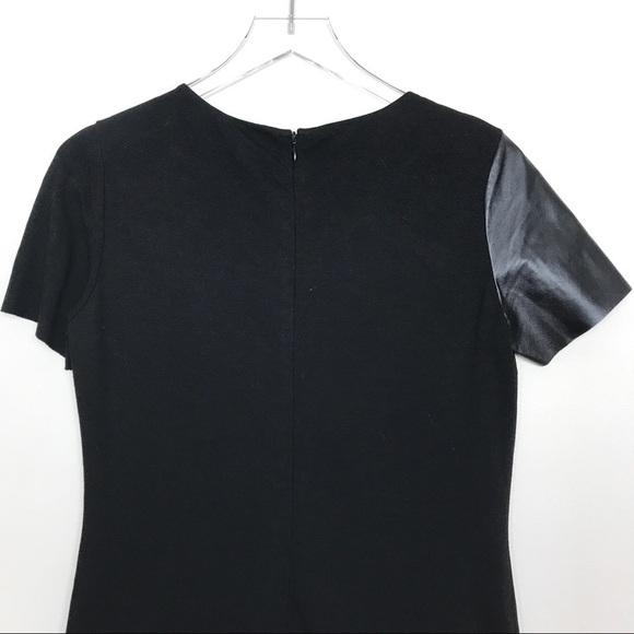 Neiman Marcus Black Dress w/Leather Panels Size S - Picture 6 of 8